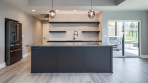 kitchen island in custom home in omaha