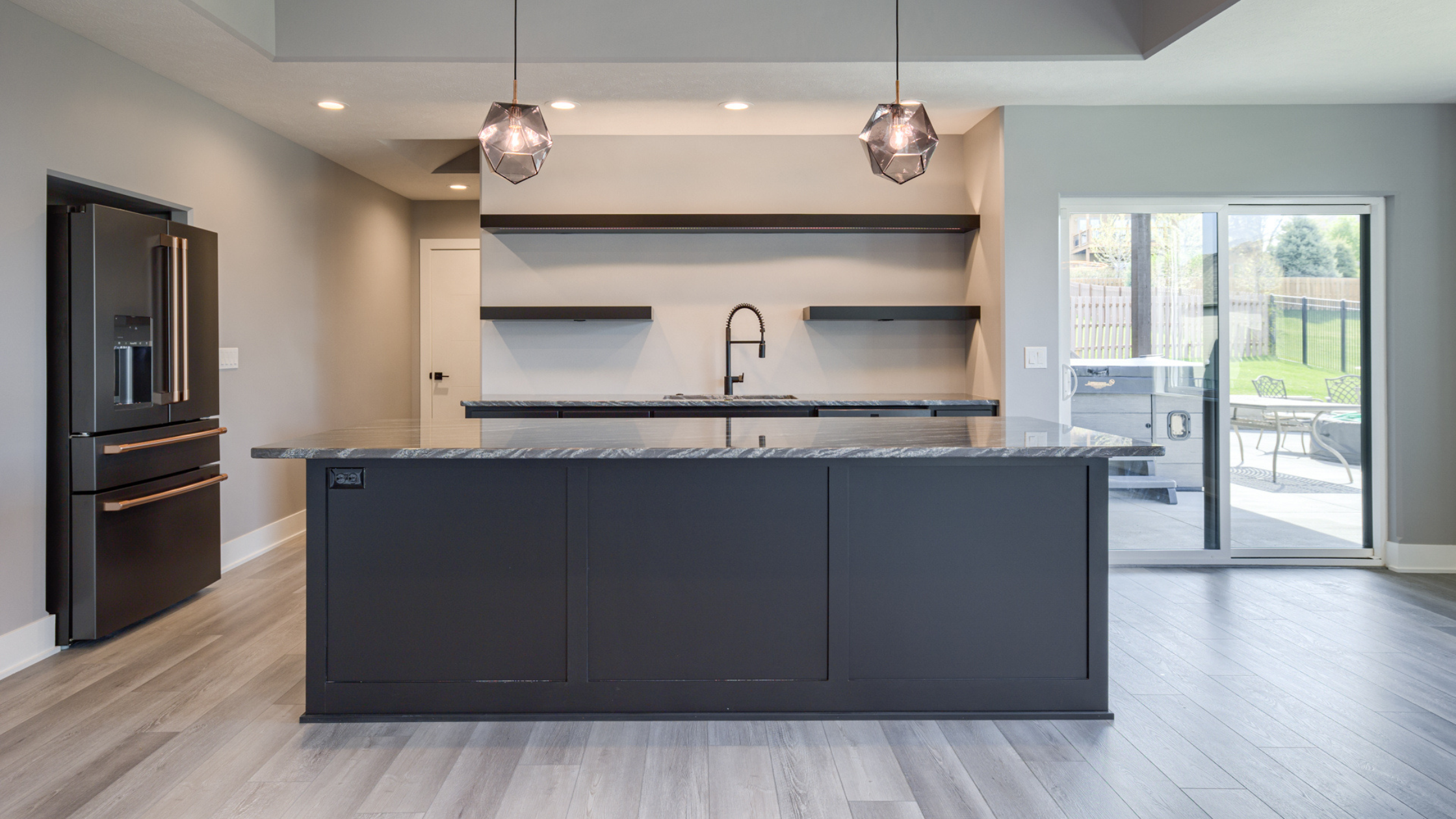 kitchen island in custom home in omaha